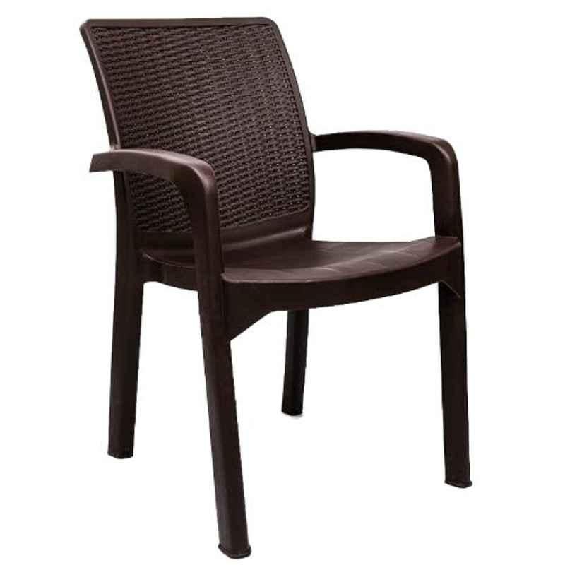 Italica Polypropylene Tan Brown Luxury Arm Chair, 9402-1