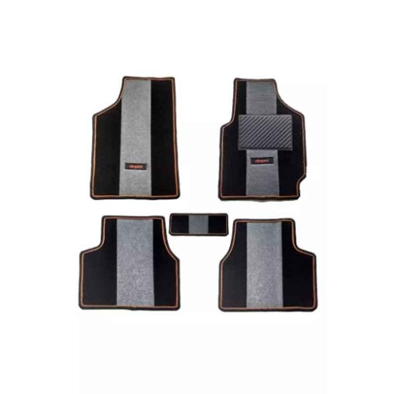 Elegant Edge Black & Beige Carpet Car Mat Set for Volkswagen Taigun