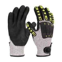 Udyogi 10 inch Black & Grey Nitrile Coated Safety Gloves, TPR 9004 (Pack of 120)