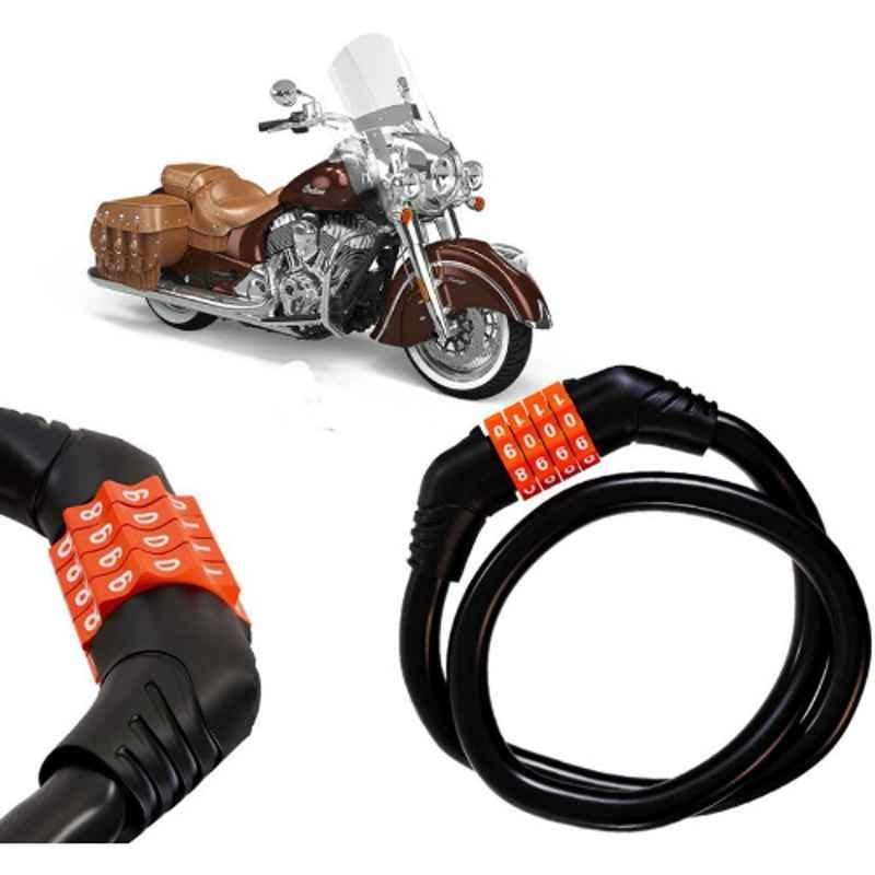 Auto Pearl Black & Orange 4 Digit Anti-Theft Combination Number Lock for Chief Vintage