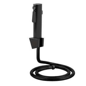 Elegant Casa ABS Black Handheld Bidet Health Faucet Gun with Wall Hook Chrome Finish & 1 Meter Hose Pipe