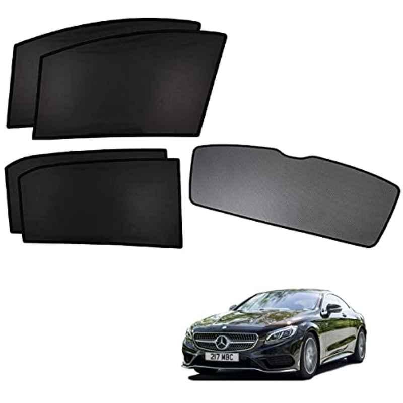 Kozdiko 5 Pcs Polyester Black Non Magnetic Window & Rear Sun Shades Set for Mercedes Benz S Coupe