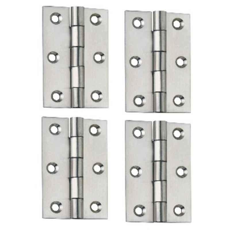 Shri 3 inch Stainless Steel Solid Welded Satin Finish Silver Premium Butt Hinge, 3X16 S-SS (Pack of 4)