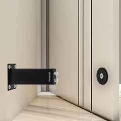 Plantex Stainless Steel Wall-Mounted Magnetic Door Stopper/Door Magnets to Hold Door/Door Catcher for Wooden Door/Stops for Door (Pack of 2) Matte Black