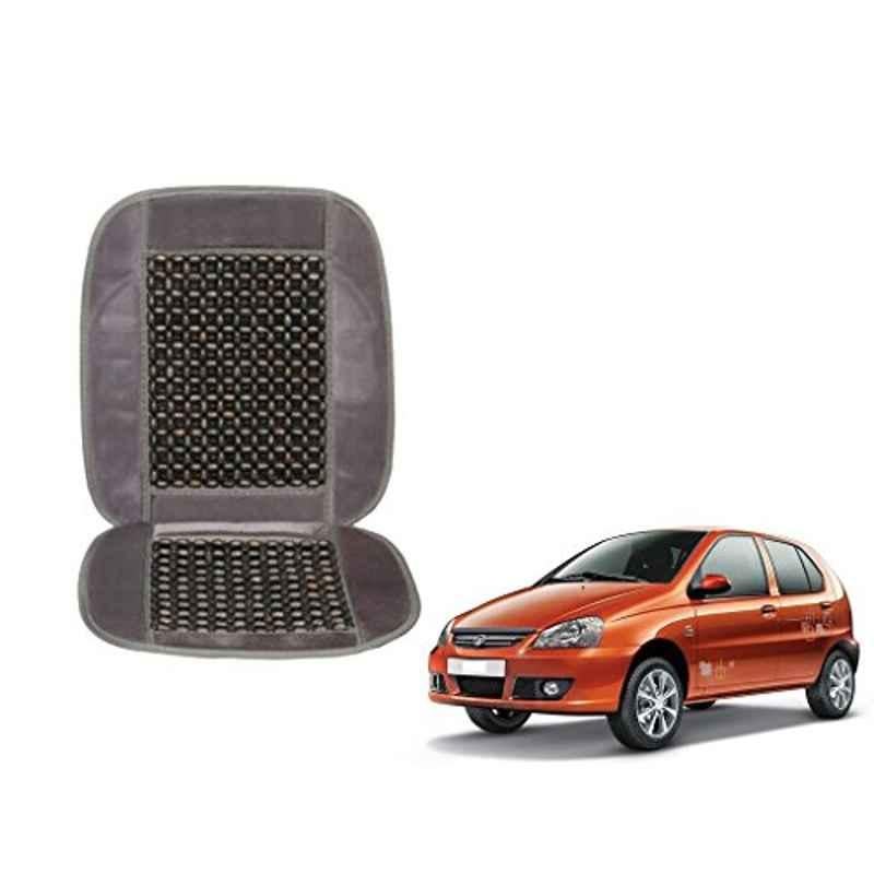 Kozdiko Wooden Beads Car Seat Cushion with Velvet Border for Tata Indica