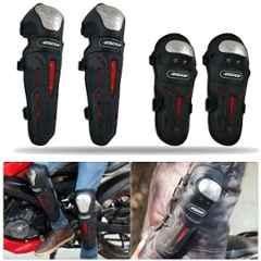 AllExtreme EXGKP4N 4 Pcs Stainless Steel Black Knee & Elbow Guards Set