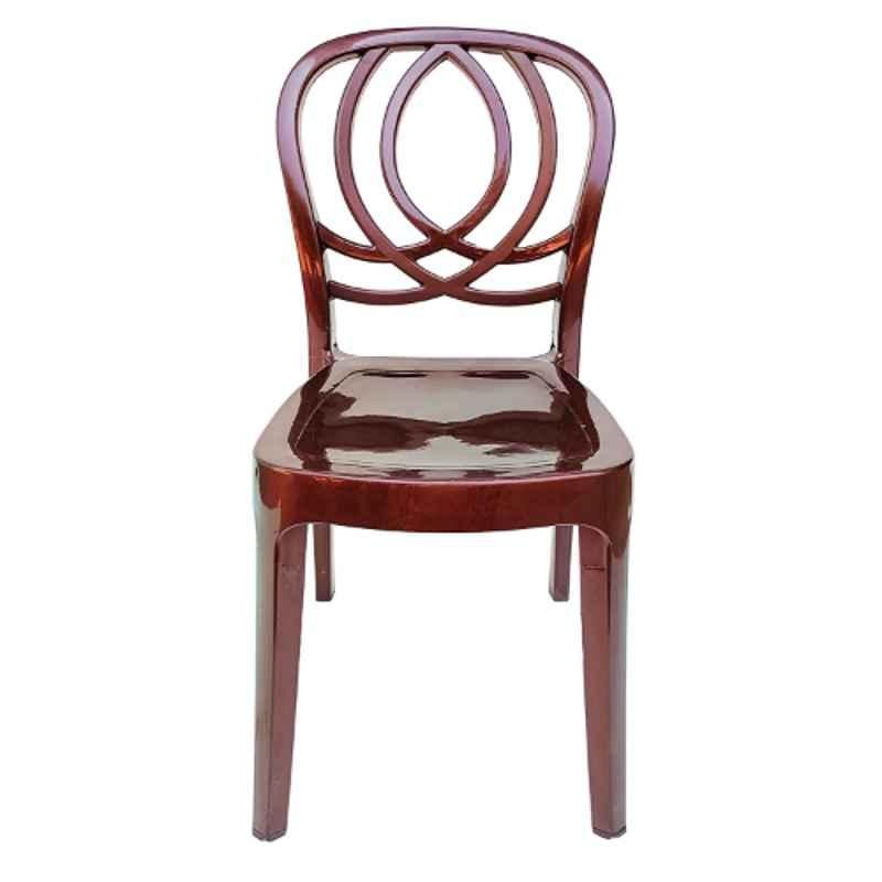 RW Rest Well Oak 2 Pcs Armless Copper Brown Polypropylene Chair Set