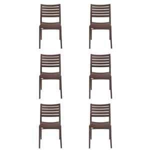 Supreme Omega Globus Brown Chairs Without Arm (Pack Of 6)