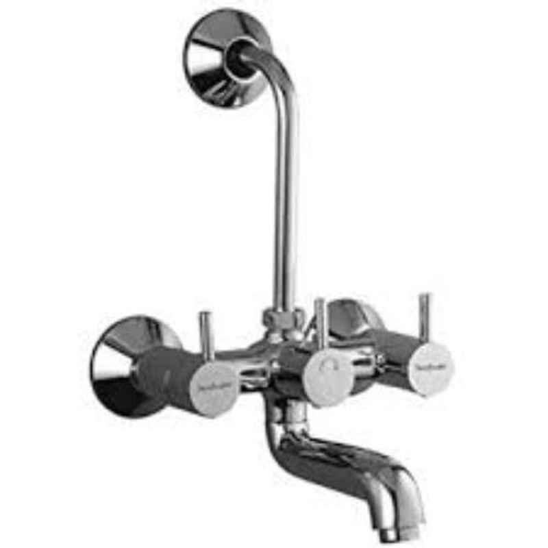 Hindware Flora Chrome Brass Wall Mixer with Provision for Over Head Shower, F280018
