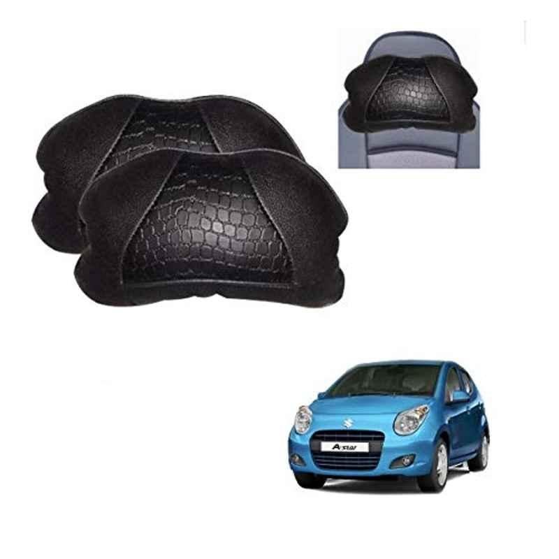 Kozdiko 2 Pcs Black Neck Rest Cushion Pillow Set for Maruti Suzuki A-Star