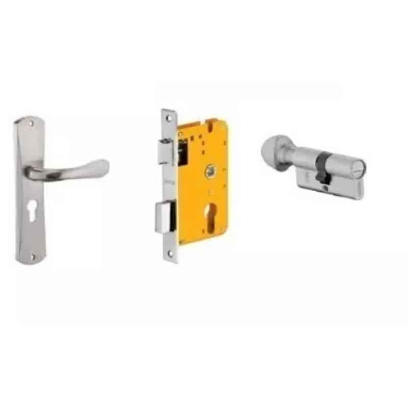 Dorset HL Series Lily 60mm Stainless Steel Door Handle Lock Set with Coin & Knob (Pack of 2)