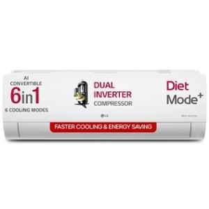 LG 1.5 Ton 1100W 3 Star White Hot & Cold Convertible 6 in 1 Dual Inverter Split AC, US-H19BNXE