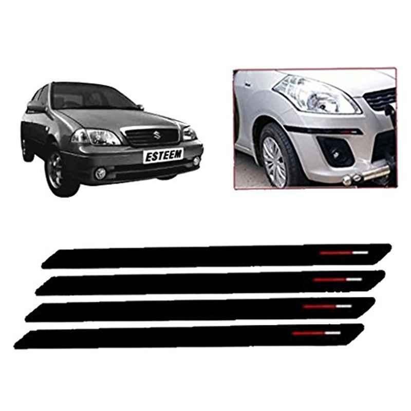 Kozdiko 4 Pcs Black & Red Bumper Protector Set for Maruti Esteem