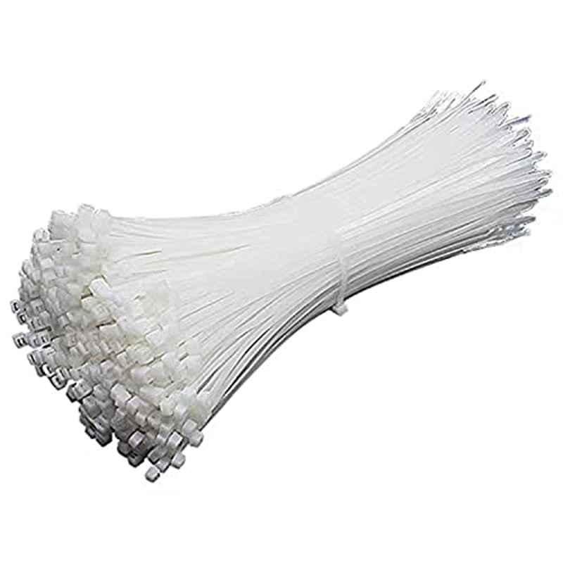 12 inch Nylon White Self-Locking Zip Cable Ties (Pack of 500)