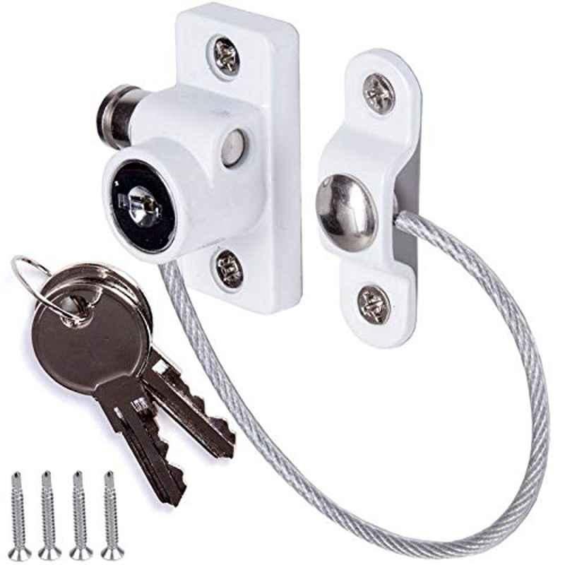 Rubik 18cm White & Silver Wire Cable Lock, RBWLSSW01