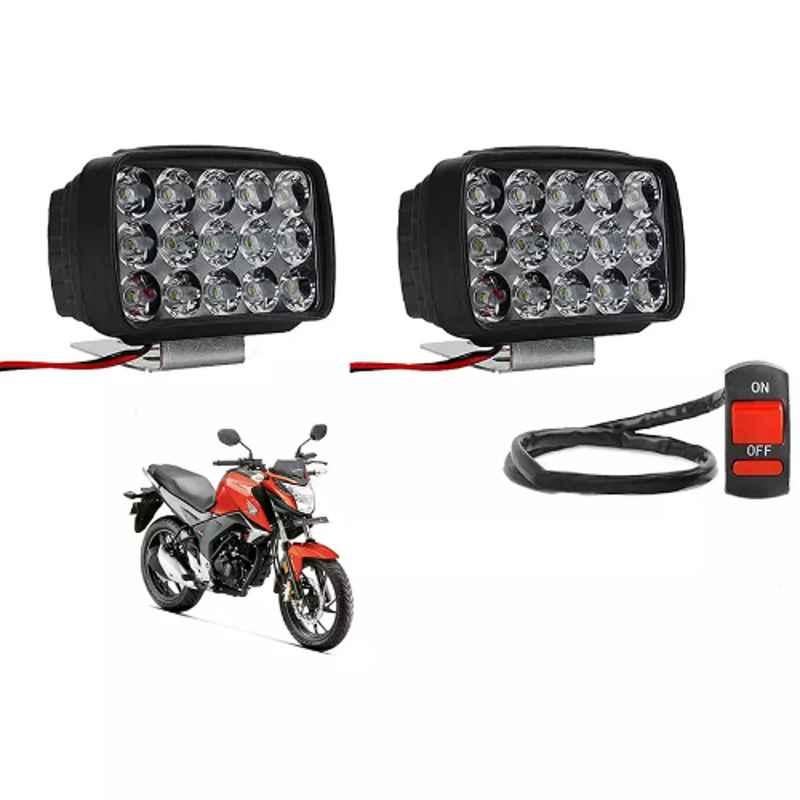 Cartronics 15 Led Fog Light with On/Off Switch for Honda Cb Hornet 160 R Set Of 2 Pcs, CAR-7I5DRK