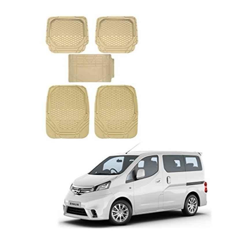 Kozdiko 5 Pcs 8855TW Beige Car Foot Mat Set for Nissan Evalia, koz_39710