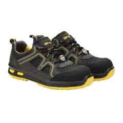 Liberty Warrior Envy Neptune Leather Steel Toe Black & Yellow Work Safety Shoes, Size: 10