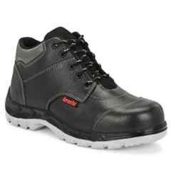 Kavacha S143 Leather Black Steel Toe Safety Shoe, Size: 10