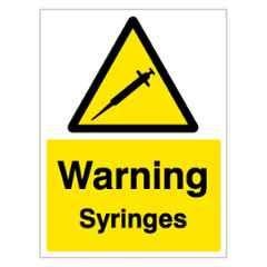SUNSIGNS 150x100mm Vinyl & Sun Board Warning Syringes Signage, SN0052VNLM1HPIAAD