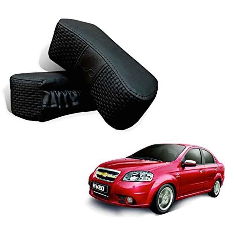 Kozdiko 2 Pcs Memory Foam Black Car Vastra Neck Rest Cushion Set for Chevrolet Aveo, koz_5212