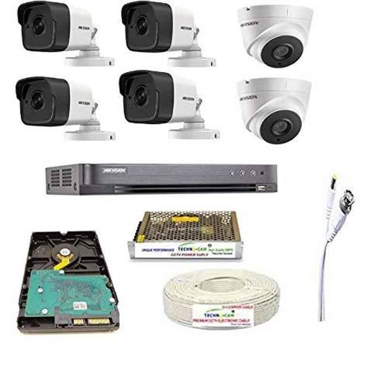Hikvision 5MP 2 Dome, 4 Bullet Camera, 1TB Hardisk & 8 Channel DVR Kit with all Accessories