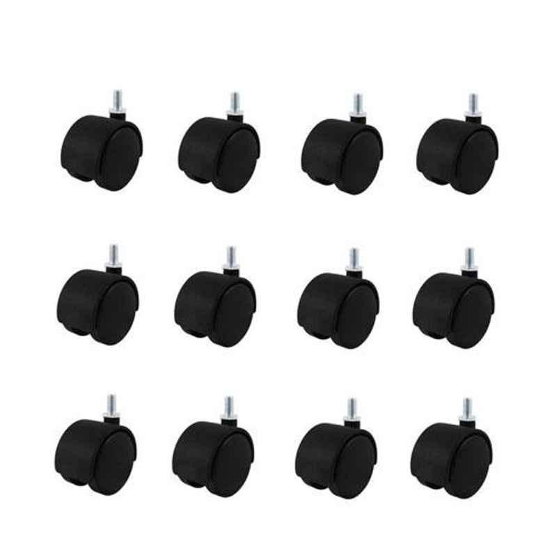 Nixnine Standard Office Revolving Chair Replacement Wheels, REG_BLK_12PS (Pack of 12)