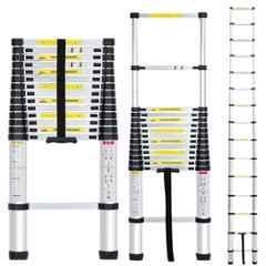 Smarty 15 Step 15ft Aluminium Foldable Telescopic Ladder with Locking Mechanism