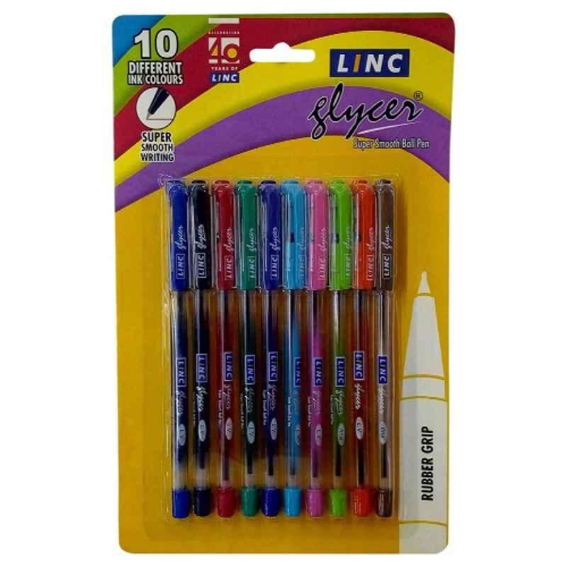 Linc Glycer 0.6mm Assorted Ball Pen with Blister Packaging (Pack of 40)