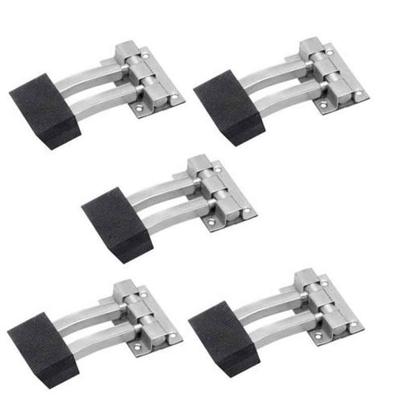Nixnine 3 inch Stainless Steel Floor Dual Rod Door Stopper with Rubber, HVY_A-529_2PS (Pack of 2)