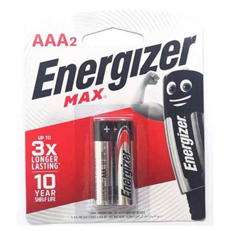Energizer Max 1.5V AAA Alkaline Battery, AE92BP2 (Pack of 2)
