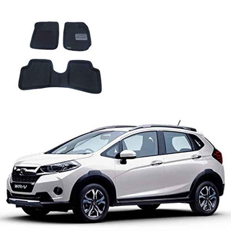 Kozdiko 3 Pcs 4D Black Car Foot Mat Set for Honda WRV, koz_33312