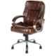 MRC Leather & Suede Brown Mid Back Revolving Chair, M164-MB