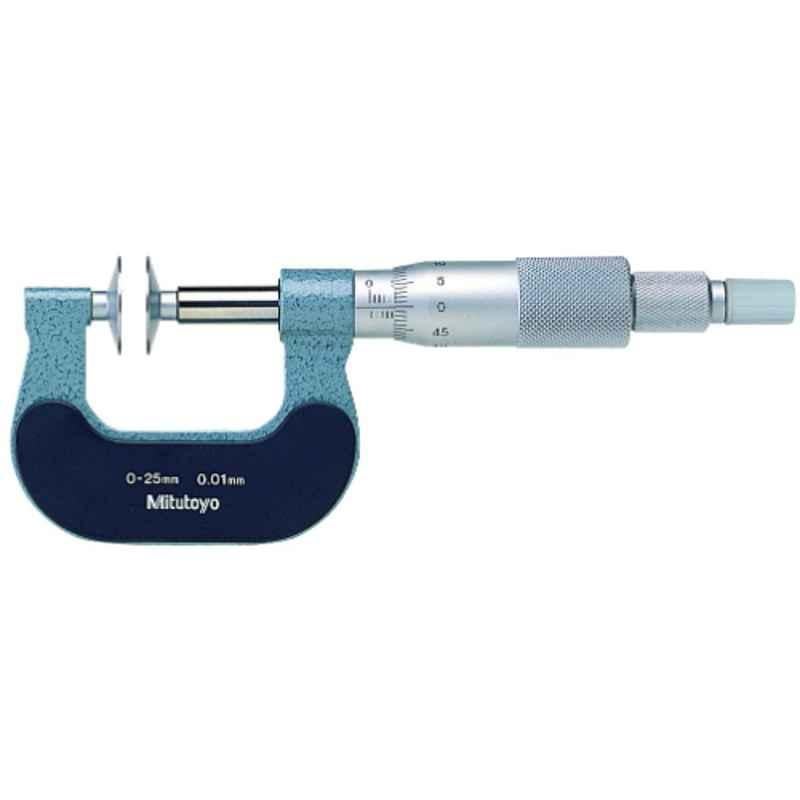 Mitutoyo 0-25mm Non-Rotating Spindle Disk Micrometer, 169-201