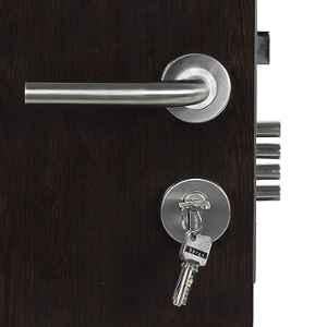 Handle Waala Rose MG1106-R-BSK Stainless Steel Silver Both Side Key Mortise Door Lock Set