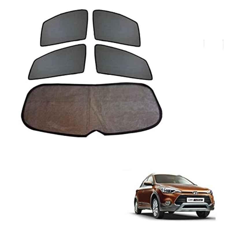 Kozdiko 4 Pcs Black Car Half Magnetic Sunshade Set with Dicky Curtain for Hyundai i20 Active