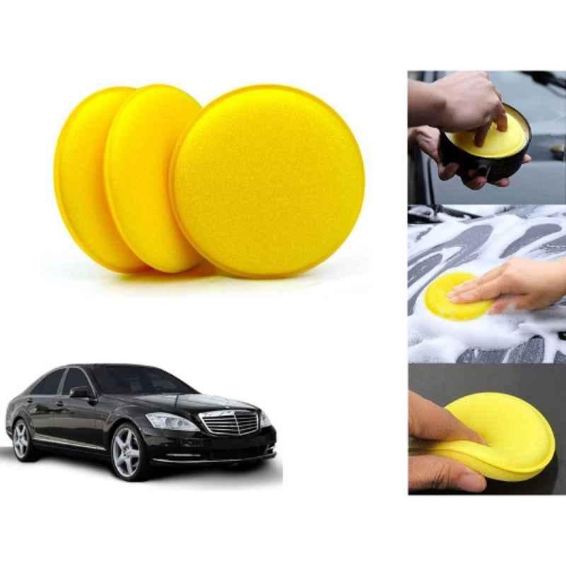 Auto Pearl Polyurethane Beige Washing & Waxing Polish Foam Sponge for S320 (Pack of 3)