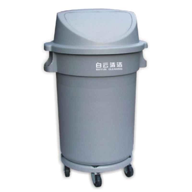 Baiyun 55.5x50.5x91cm 80L Gray Circular Garbage Can, AF07507