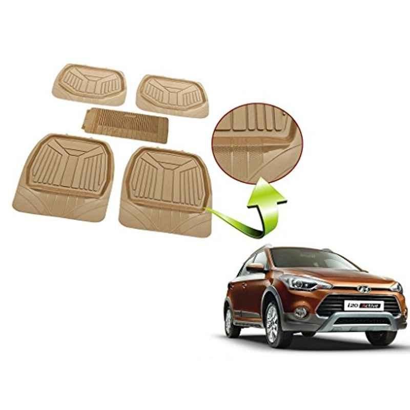 Kozdiko 5 Pcs Rubber Beige 3G Rubber Mat Set for Hyundai i10