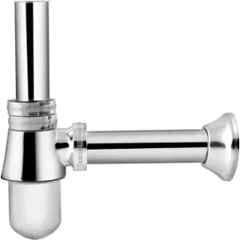 Senkiddpro Stainless Steel Chrome Finish Wall Mounted Round Bottle Trap with Outlet Pipe