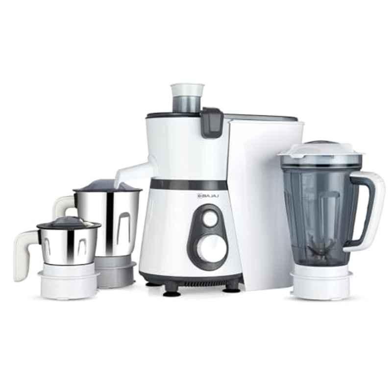 Bajaj Ninja PowerBlend 1000W White & Grey Juicer Mixer Grinder with 3 Jars & 2 Years Warranty, 410703