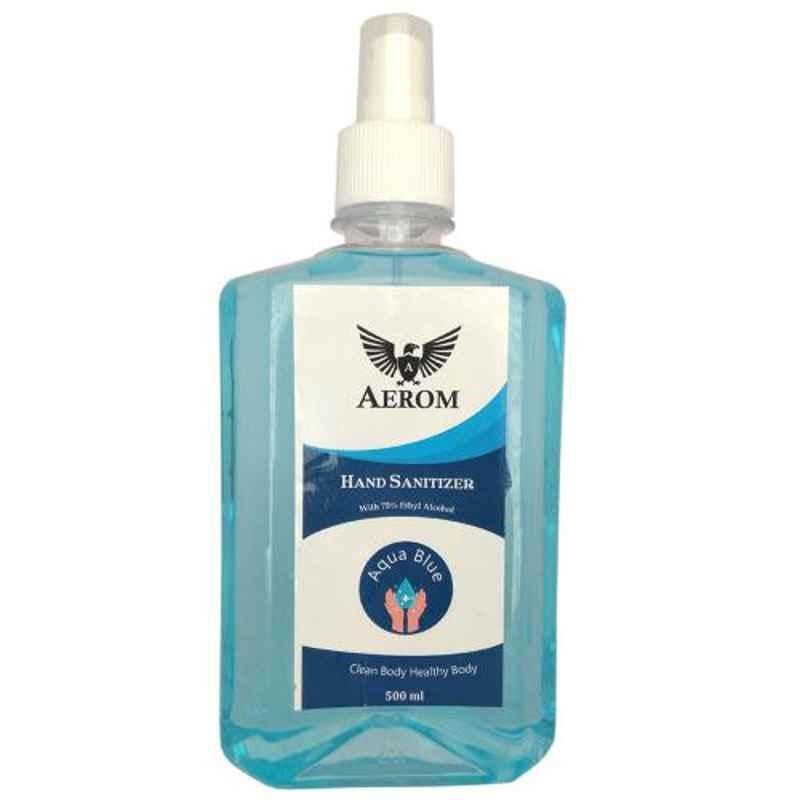 Aerom Aqua Blue 500ml 75% Ethyl Alcohol Multipurpose Hand Sanitizer Spray