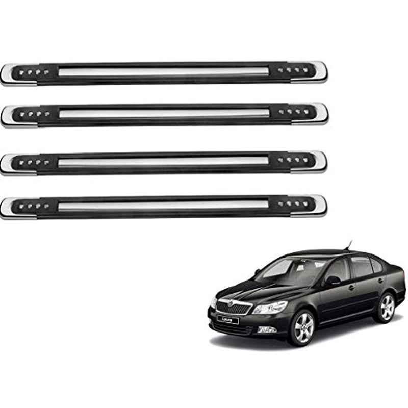 Kozdiko 4 Pcs Designer Black Bumper Protector Set for Skoda Laura, Koz-65962