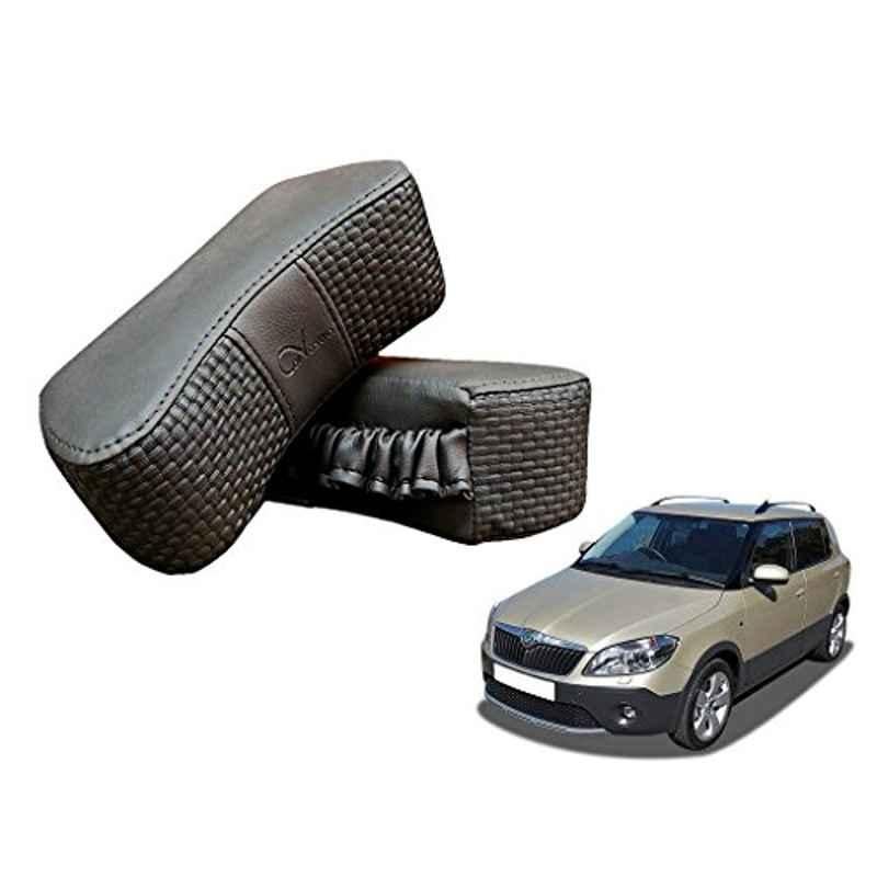 Kozdiko 2 Pcs Memory Foam Grey Luxurious Neck Rest Cushion Pillow Set for Skoda Faiba