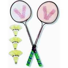 STYRKR Multicolour Badminton Racquet Set with 12pc nylon shuttles & full cover Branded Badminton Kit