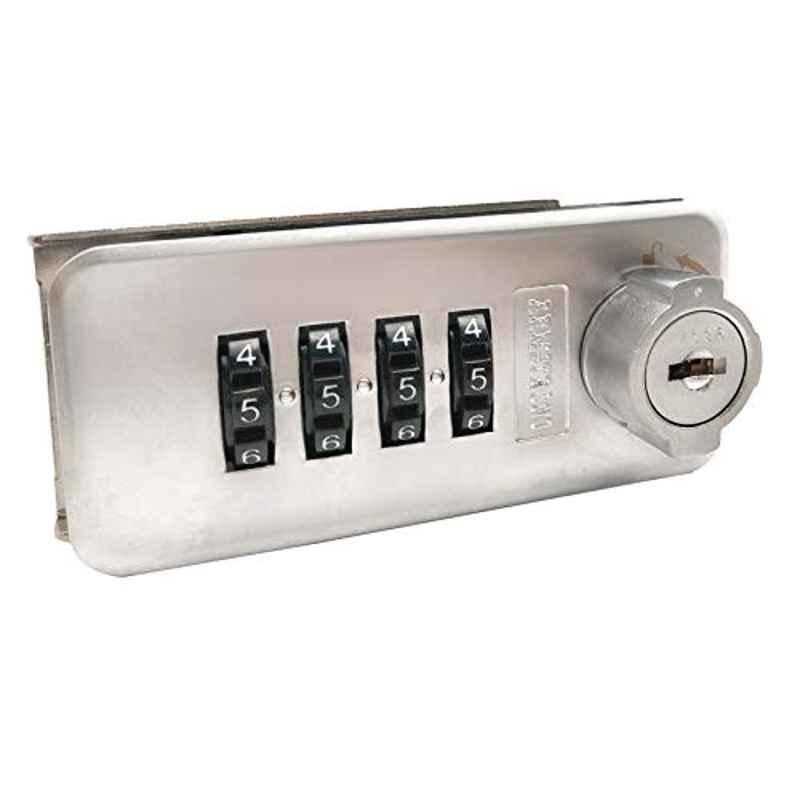 Armstrong Zinc Alloy Matt Chrome Finish 4 Digit Number Dial Combination Cabinet Locks With Key (Left Hand)