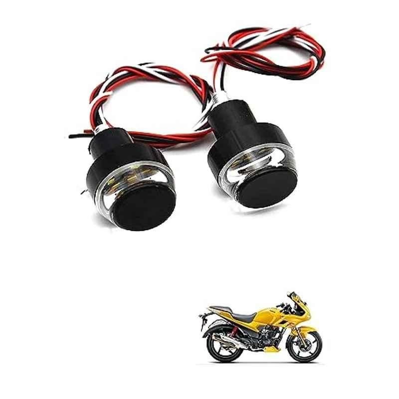 Kozdiko 2 Pcs Dual Colour Motorcycle LED Indicator Turn Signal Handle Bar Light Set for Hero Karizma 2014