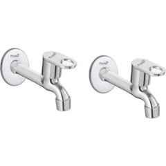 Prestige Prime Stainless Steel Chrome Finish Long Body Bib Cock (Pack of 2)