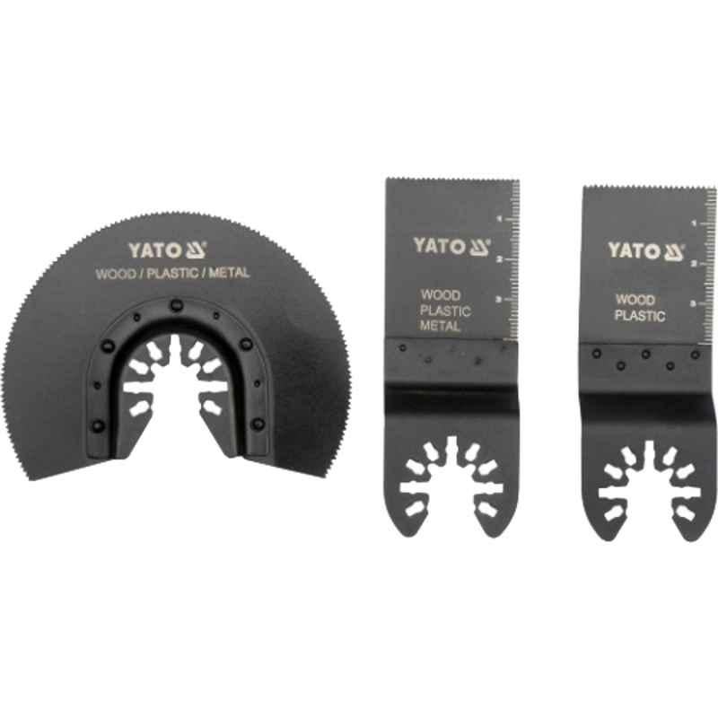Yato 3 Pcs BIM, HCS & HSS Saw Blade Set for Multifunctional Oscillating Devices, YT-34691