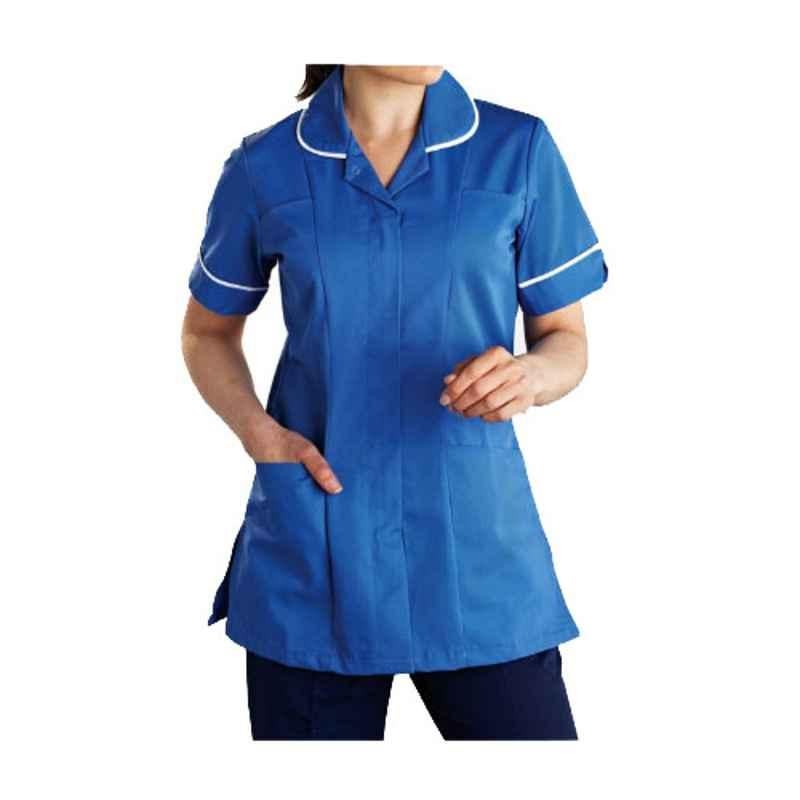 Superb Uniforms Polyester & Viscose Royal Blue Hospital Nurse Dress Set for Women, SUW/RyB/MT06, Size: 3XL